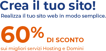 Crea il tuo sito con 60% di sconto sui migliori servizi Hostin e Domini